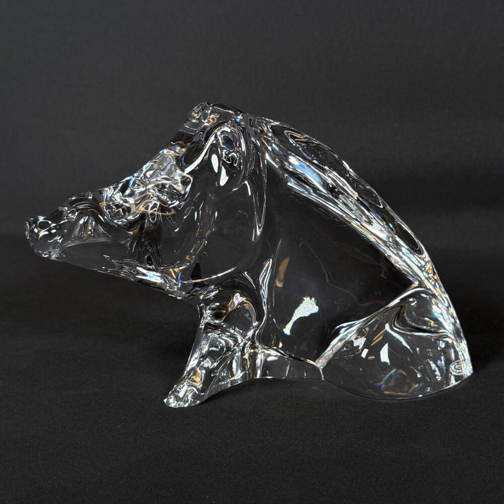 5.5"/3"/4" Rare Vintage Baccarat France Crystal Zodiac Boar Pig Warthog Figurine